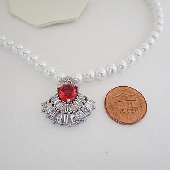 SWAROVSKI White & Red Necklace - Picture 7 of 7